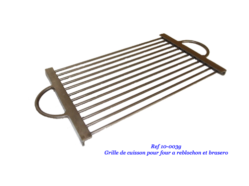 Cooking grid for brazier and reblochon oven